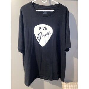 Pick Jesus T-Shirt Religious Christian Shirt trending Guitar BAND T VINTAGE